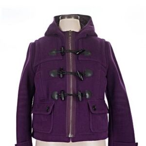 Burberry Hooded Toggle Coat (Purple)